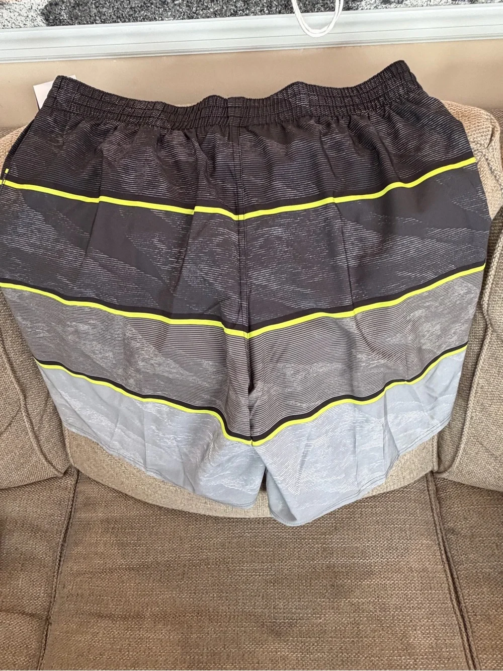 NWT - Nike Swim - Men's XXL - Bathing Suit Trunks - Black & Gray stripes